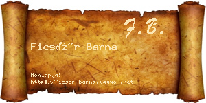 Ficsór Barna névjegykártya