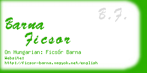 barna ficsor business card