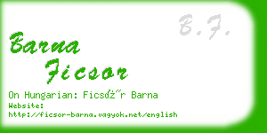 barna ficsor business card